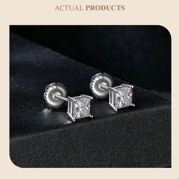 Awesome WGP D Colour VVS1 Clarity 0.5-1ct Moissanite Diamonds Screw Back Earrings , Sterling Silver Fine Jewellery - The Jewellery Supermarket